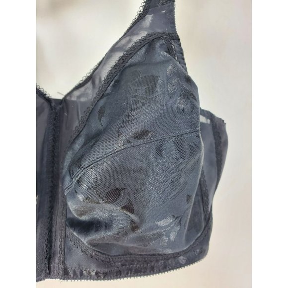 Playtex 18 Hour Front Close Bra W/Flex Back Size 48C Black Wirefree - Picture 2 of 6